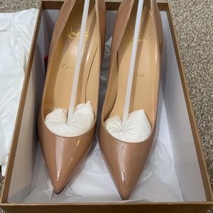 SOLD - Brand new in box louboutin piggalle 100 patent nude heels size 38